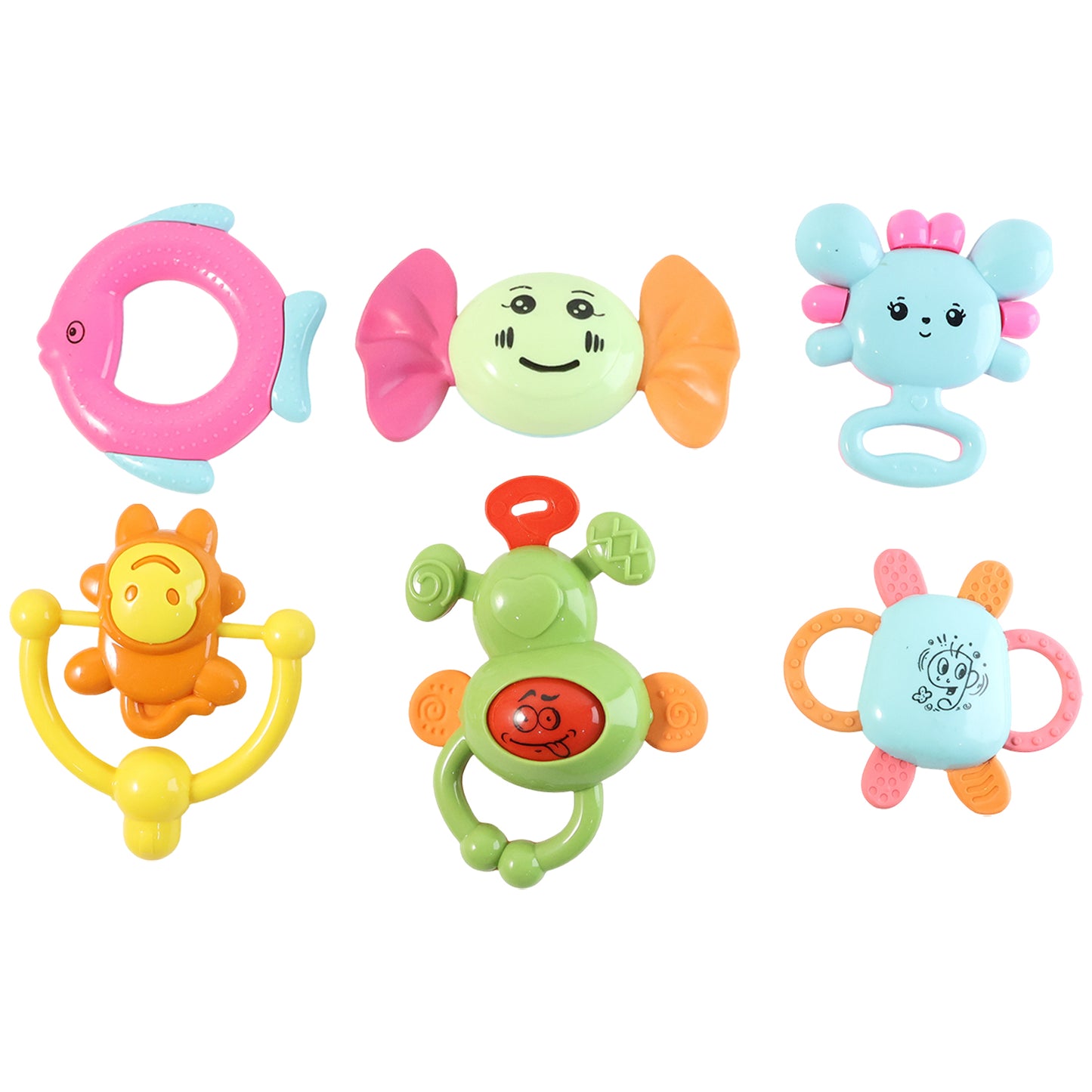 6-in-1 Baby Rattle Toy Set for Sensory Play & Early Learning - Happy Price - Image 2