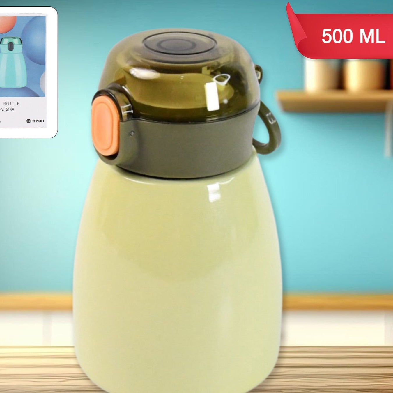 Vacuum Insulation Flask Bottle With Straw For Sports Adult Children (Approx 480ml) - Happy Price - Image 1