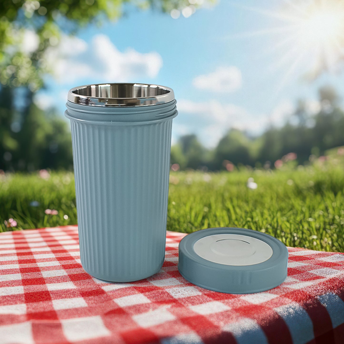 Apex Double Wall Inner Steel Travel Glass (500ml) Approx (1 Pc  Mix Color) - Happy Price - Image 3