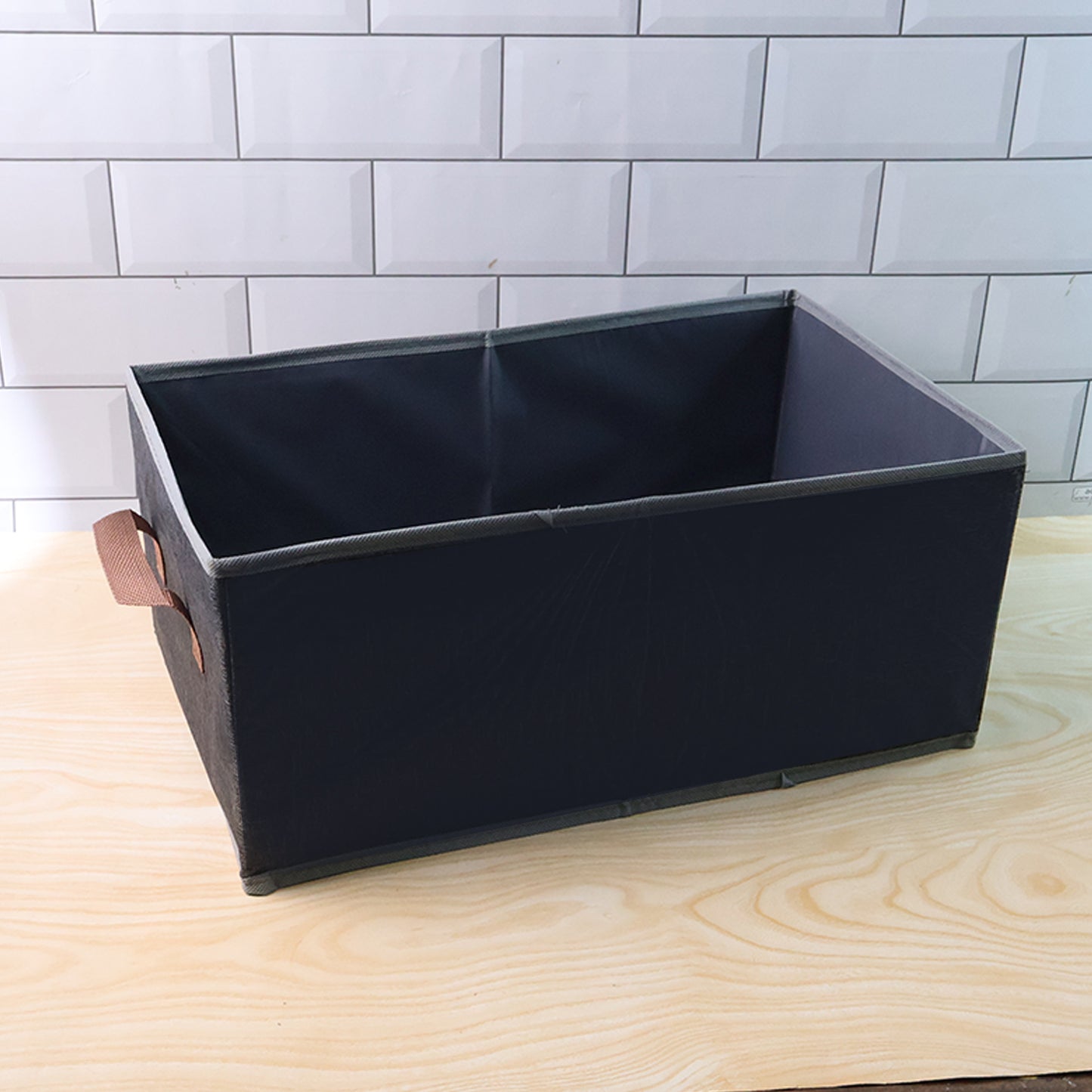 Foldable Fabric Storage Box with Handles (46x28 cm, 1 Pc) - Home Organizer - Happy Price - Image 3