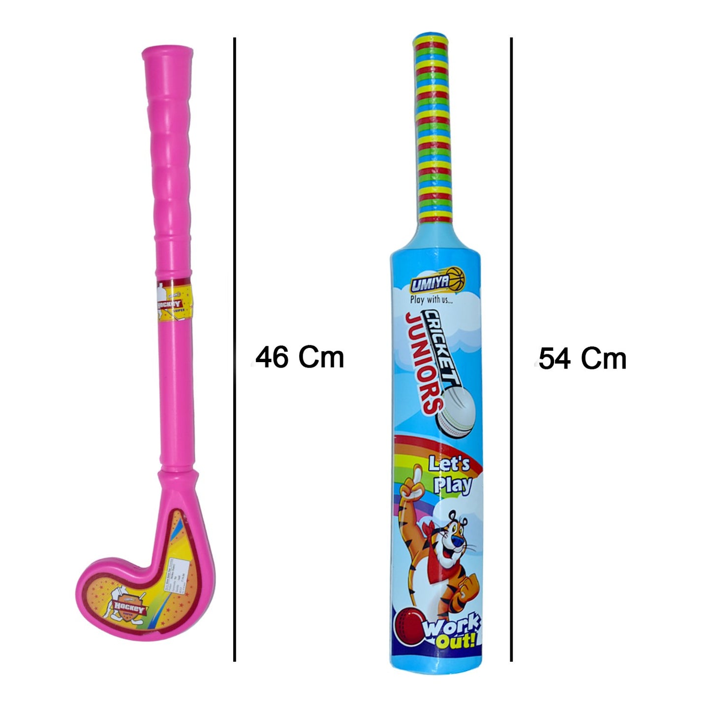 Combo Of Light Weight Plastic Bat Ball  Hockey For Kids - Happy Price - Image 5