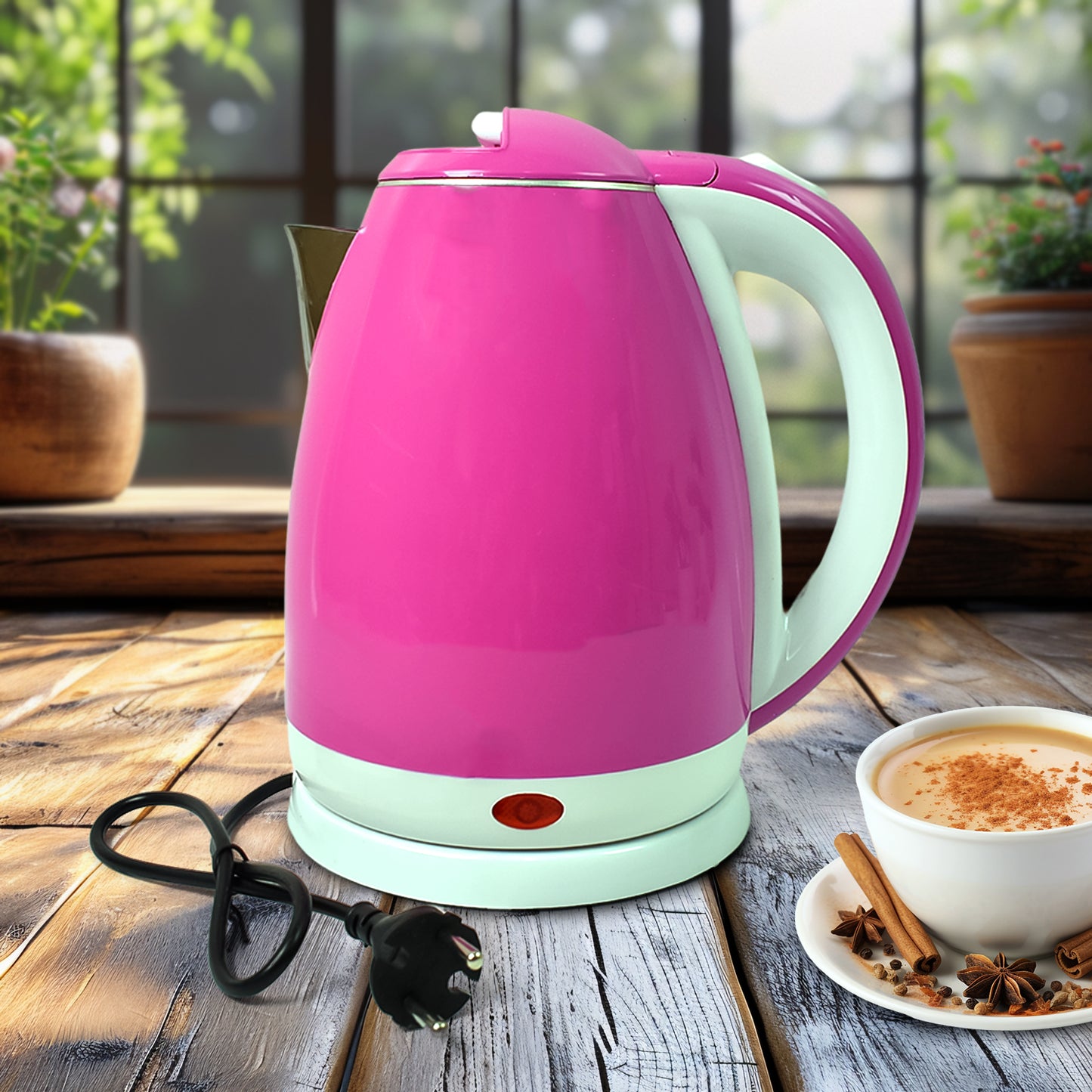 Stainless Steel Electric Kettle 1500 Watt (2 Ltr.) - Happy Price - Image 2