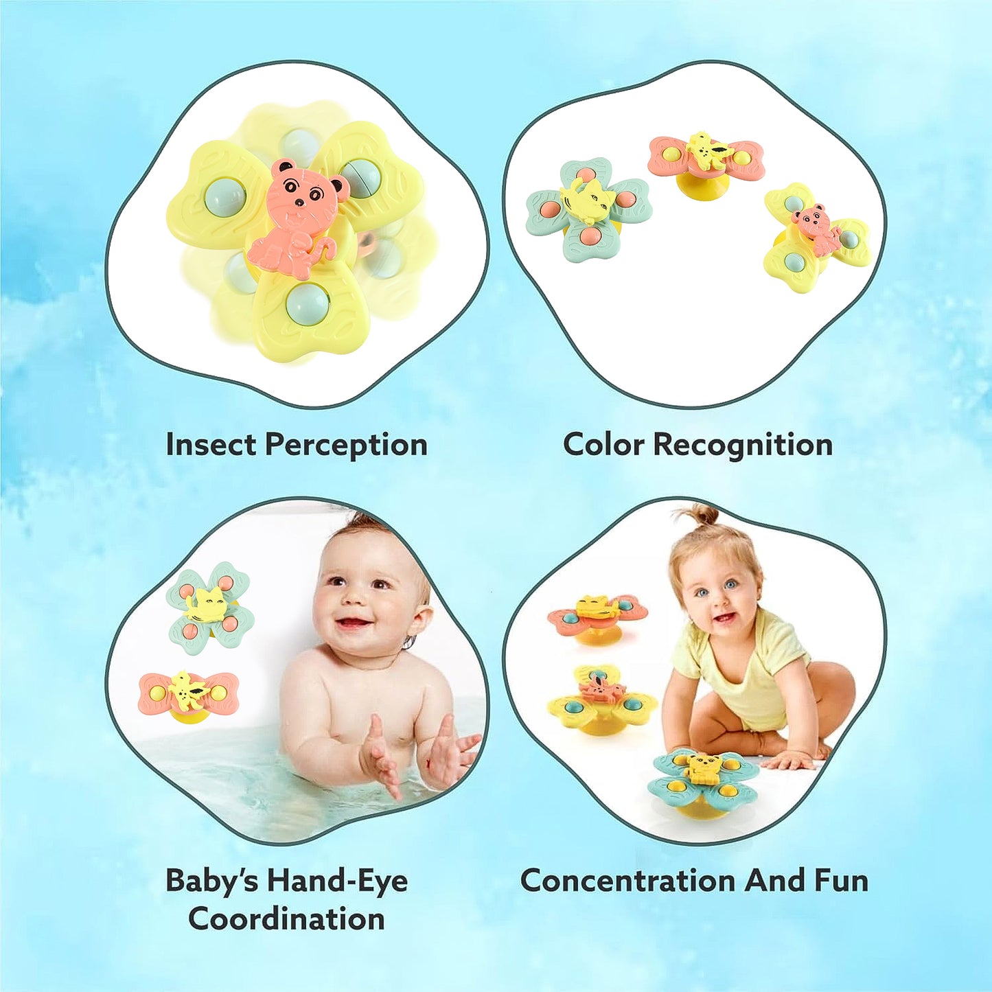 Baby Suction Cup Spinner Toys - 3 Piece Set for Sensory Play - Happy Price - Image 5