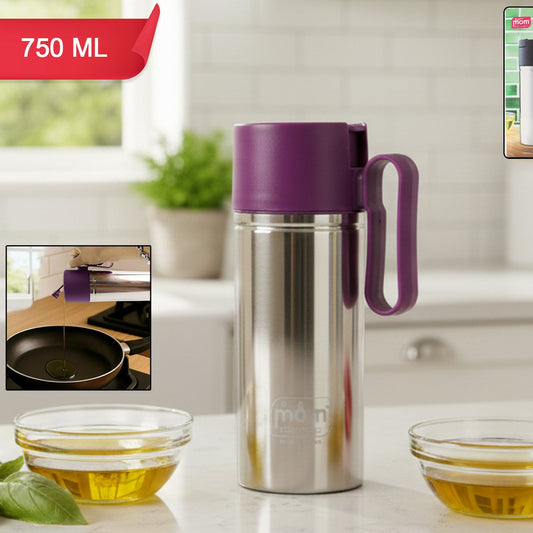 750ml Stainless Steel Oil Dispenser with Anti-Drip Spout - 1 Pc - Happy Price - Image 1