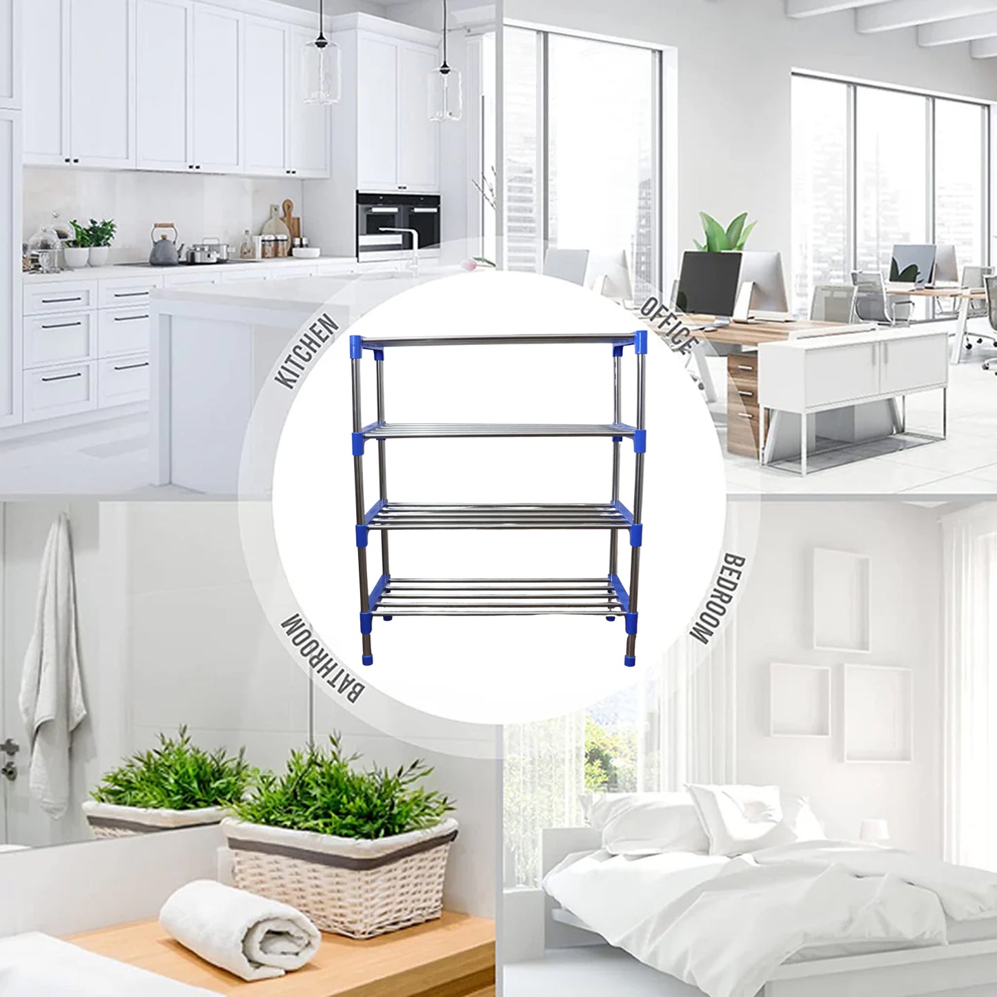 4-Tier Stainless Steel Shoe Rack Organizer for Home & Dorm - Happy Price - Image 5