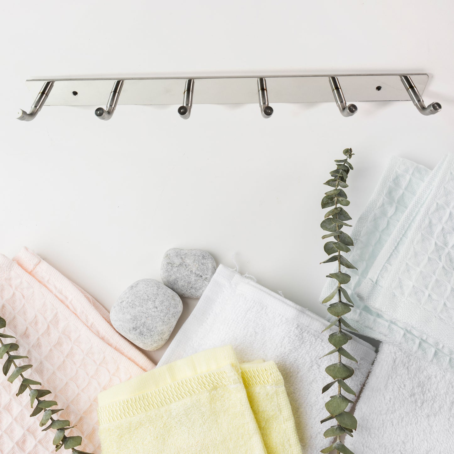 Stainless Steel Wall Mounted Coat 6 Hook Rack (32x3  1pc) - Happy Price - Image 6