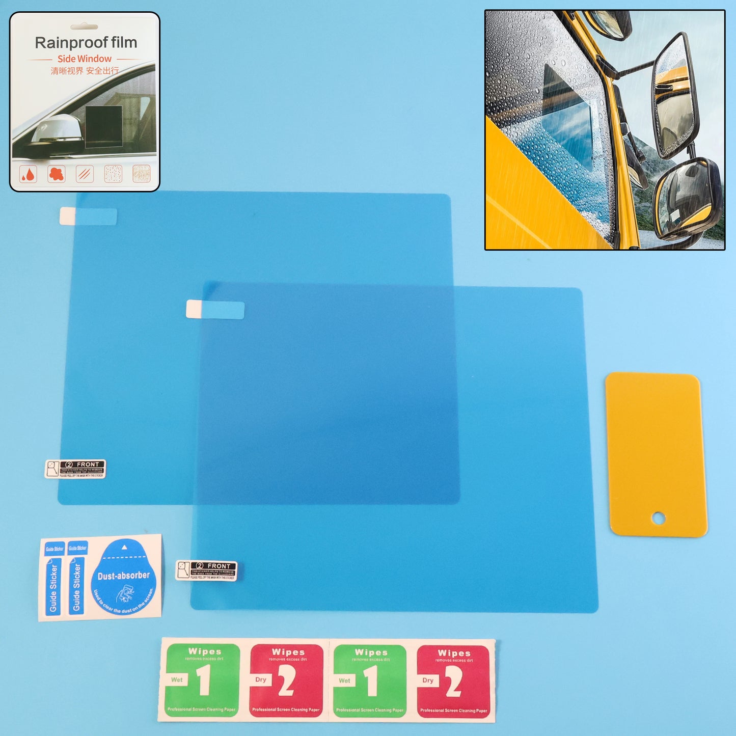 Car Rear-View Mirror Protection Film Set - 2 Pcs (20x18 CM) Anti-Fog & Waterproof - Happy Price - Image 6