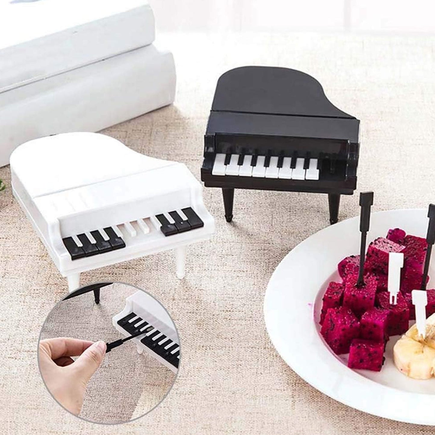 10pcslot Creative Piano Fruit Forks Set Food Sticks For Dessert Fruit Snack Picking Kitchen Dining Tools (10 Pc Set) - Happy Price - Image 6