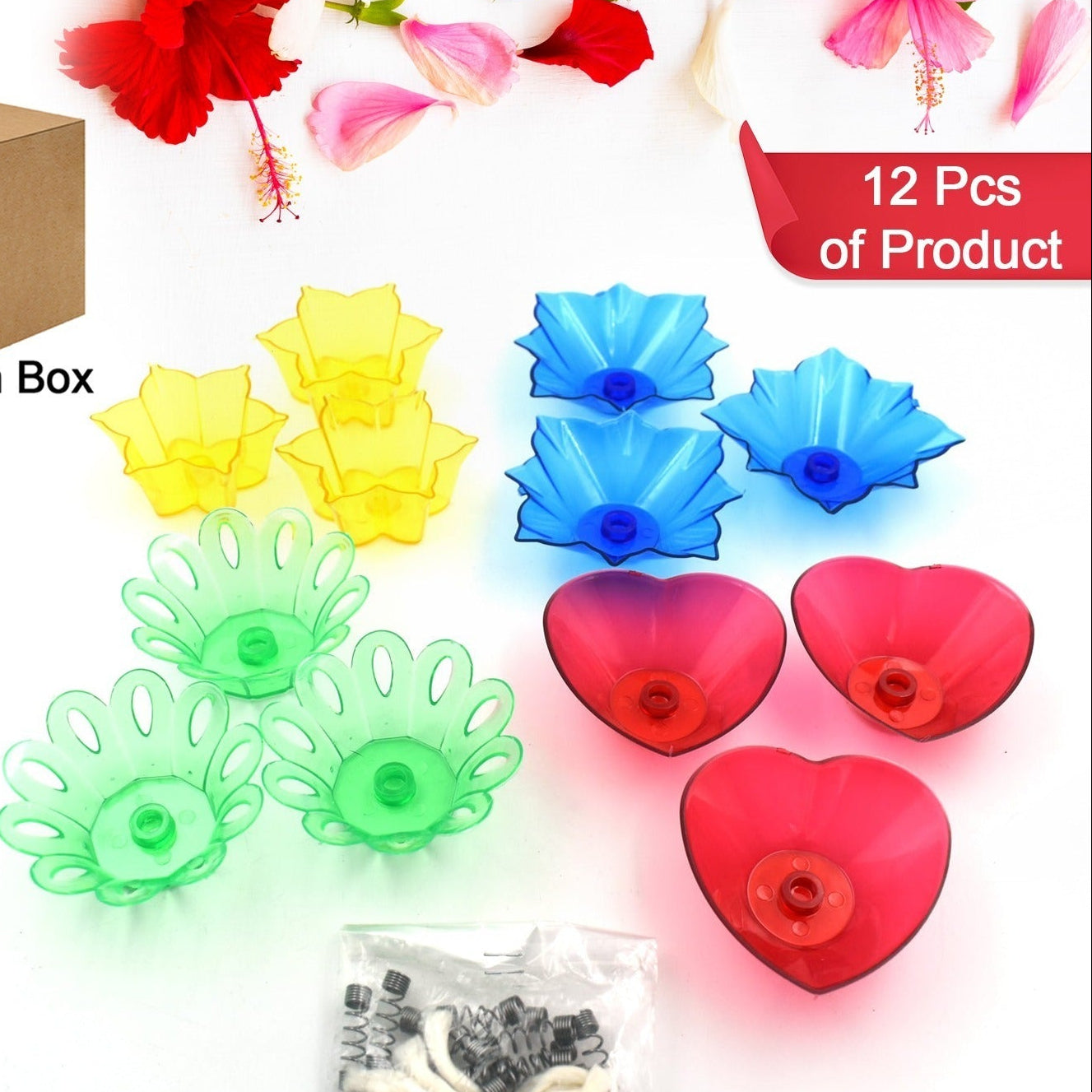 6004a Candle Cup With Multi Shape  (Multicolor)