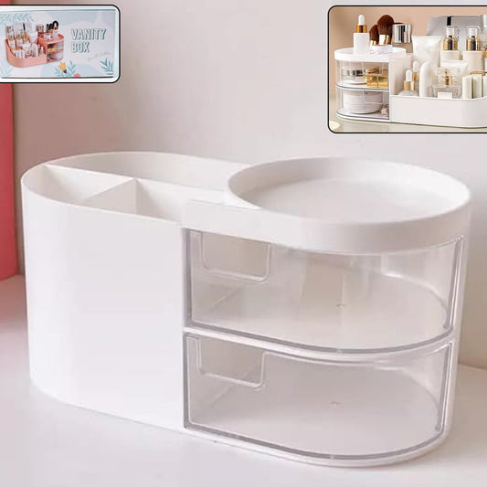 Multi-functional Plastic Vanity Storage Box - Happy Price - Image 1