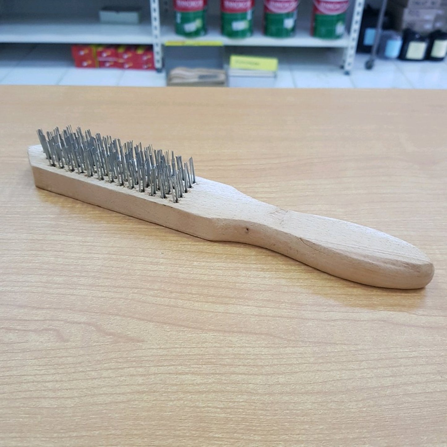 Steel Wire Brush with Wooden Handle for Tough Cleaning (1 Pc) - Happy Price - Image 6
