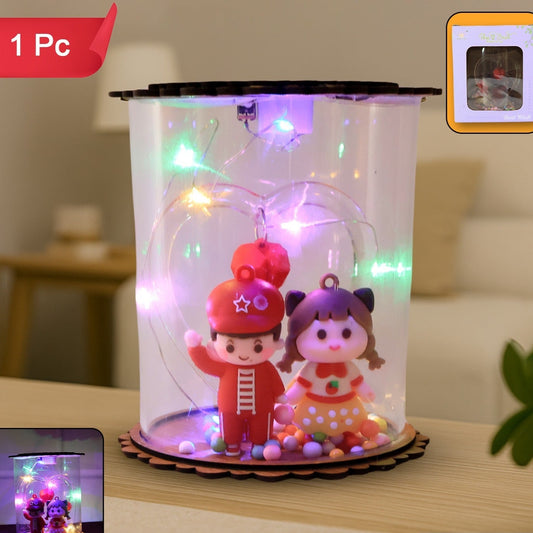 Cute LED Light Figurine Snow Globe Showpiece (1 Pc) - Happy Price - Image 1
