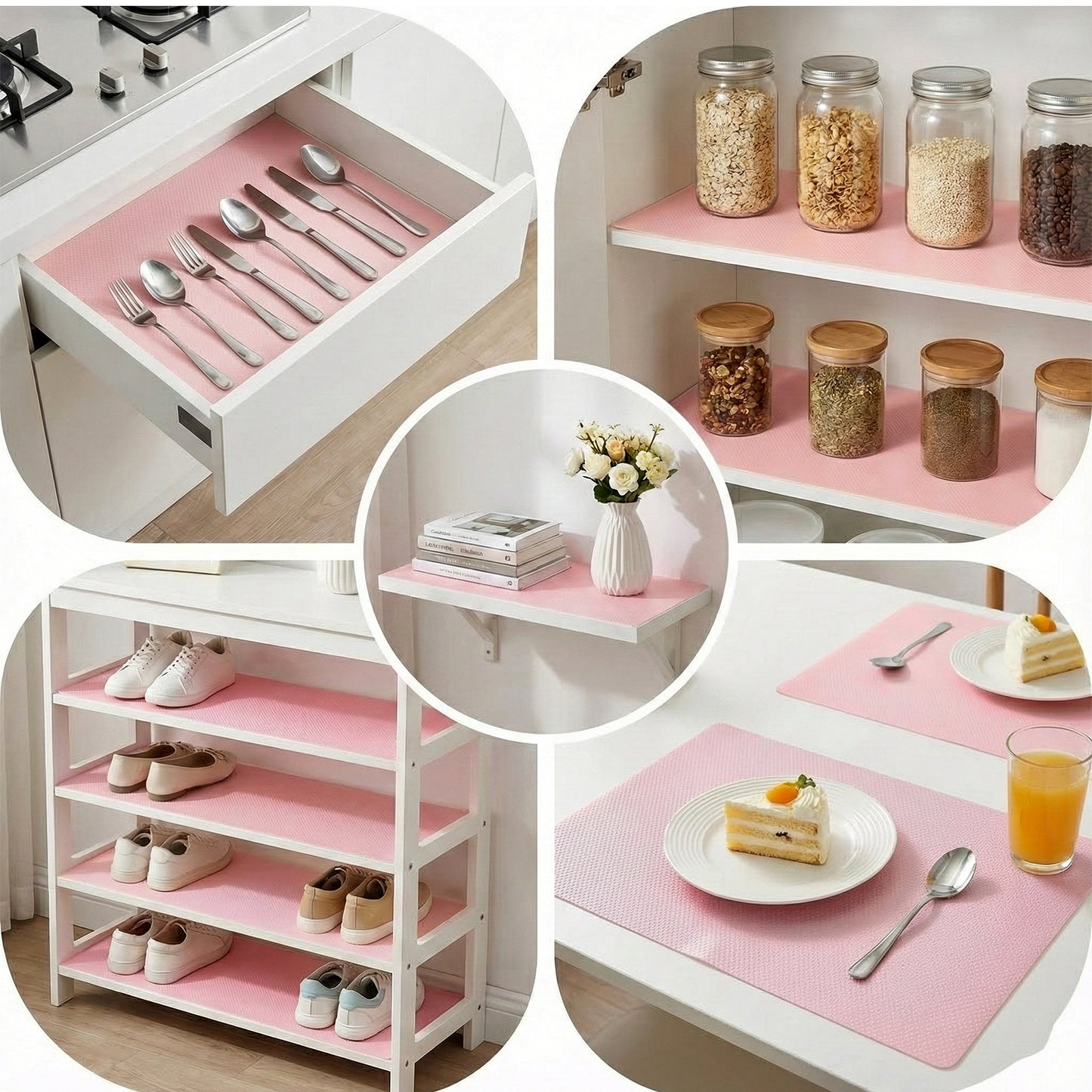 4 Pcs Transparent Fridge Mats - 45x29 cm Shelf Liners for Kitchen Organization - Happy Price - Image 3