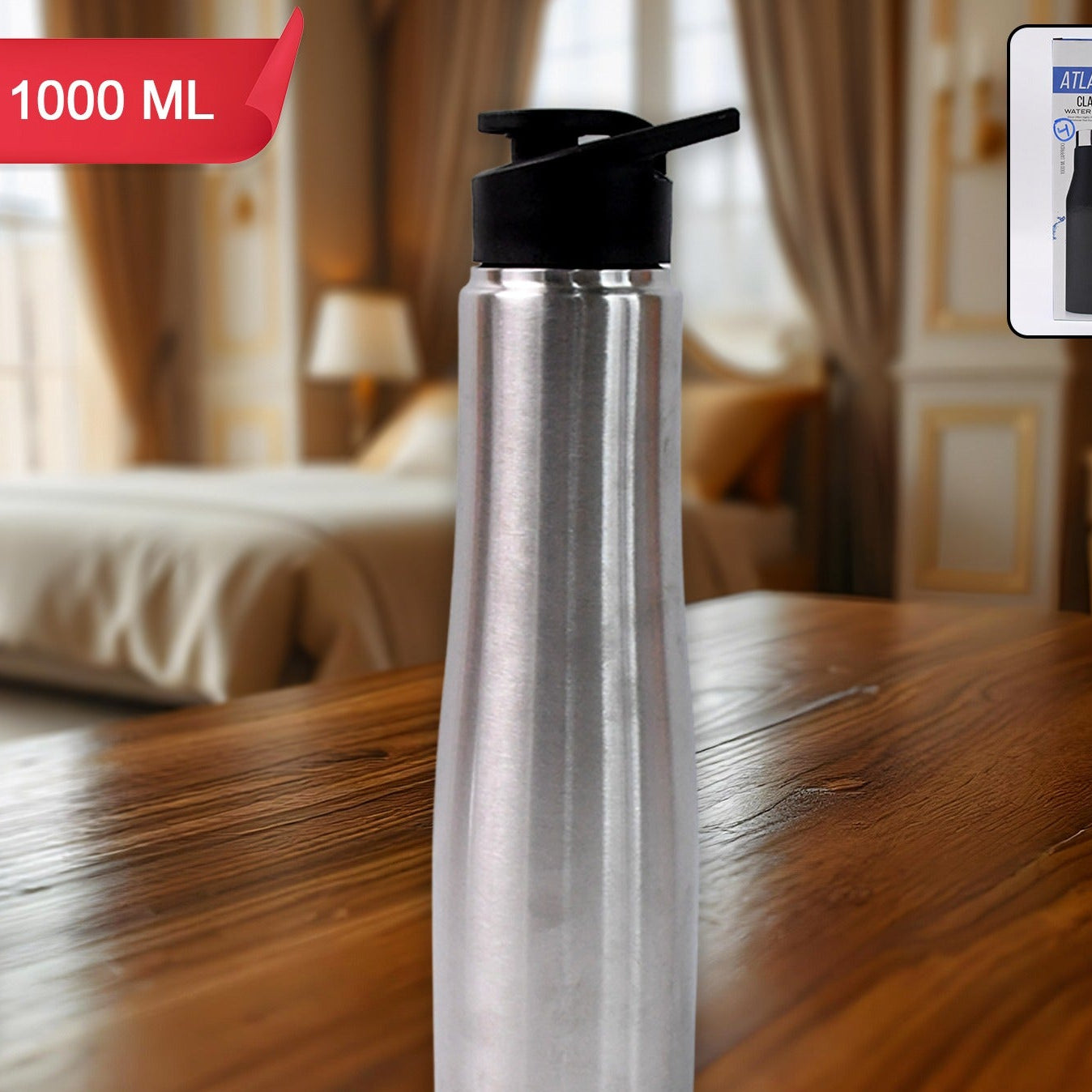 1000 ML Stainless Steel Double Wall Insulated Water Bottle - Happy Price - Image 1