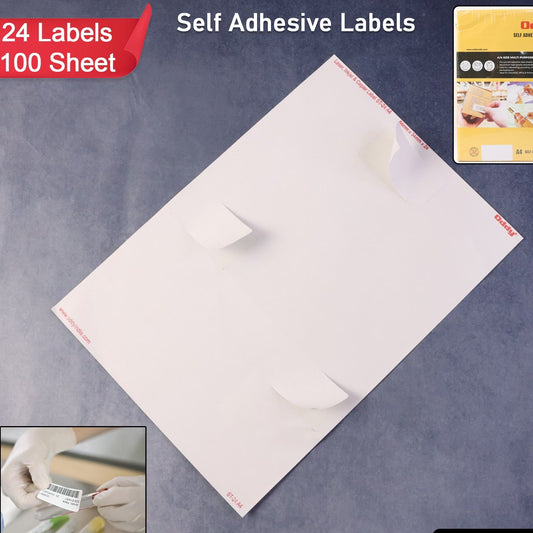 Oddy A4 Self-Adhesive Labels - 2400 Labels (100 Sheets, 24-Up) - Happy Price - Image 1
