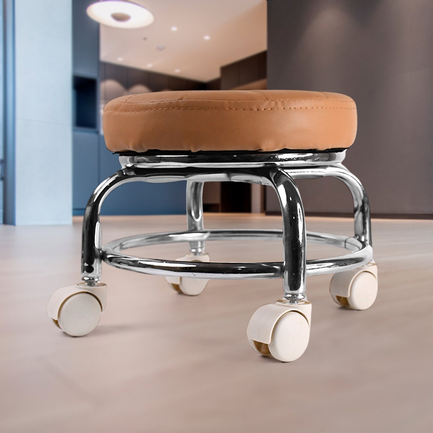 Heavy Duty Steel Rolling Stool with Wheels - 1 Pc - Happy Price - Image 2