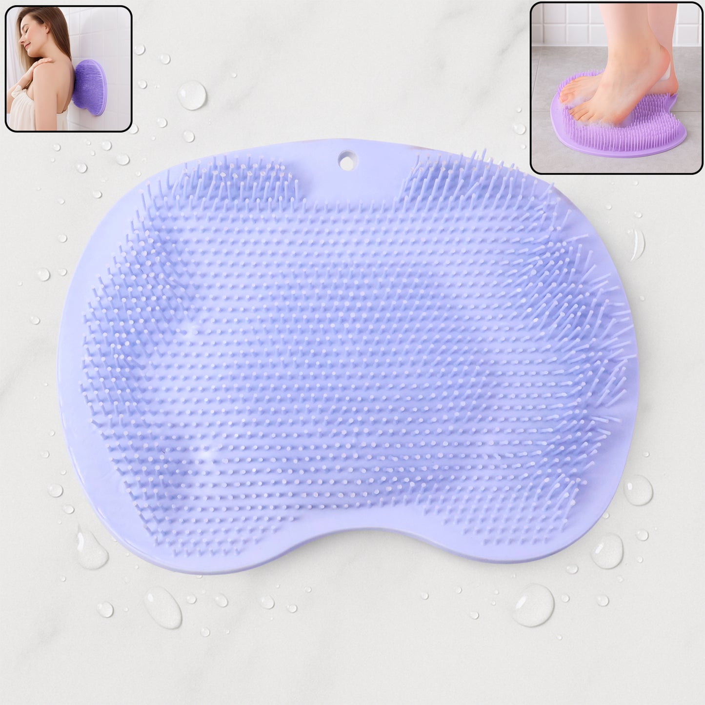 Green Silicone Foot Scrubber Mat with Suction Cups for Shower - Happy Price - Image 2