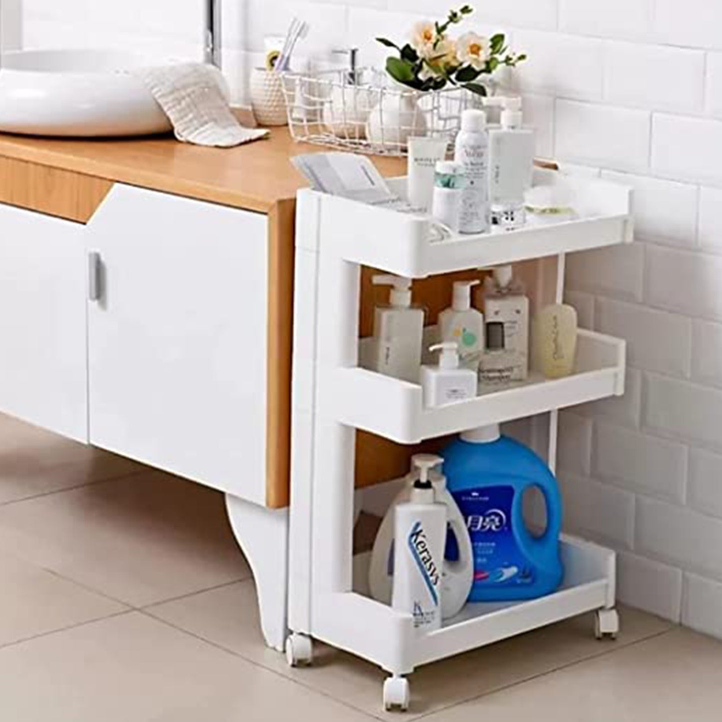 Plastic Serving Trolley Kitchen Bar Cart For Bar Living Room - Happy Price - Image 5