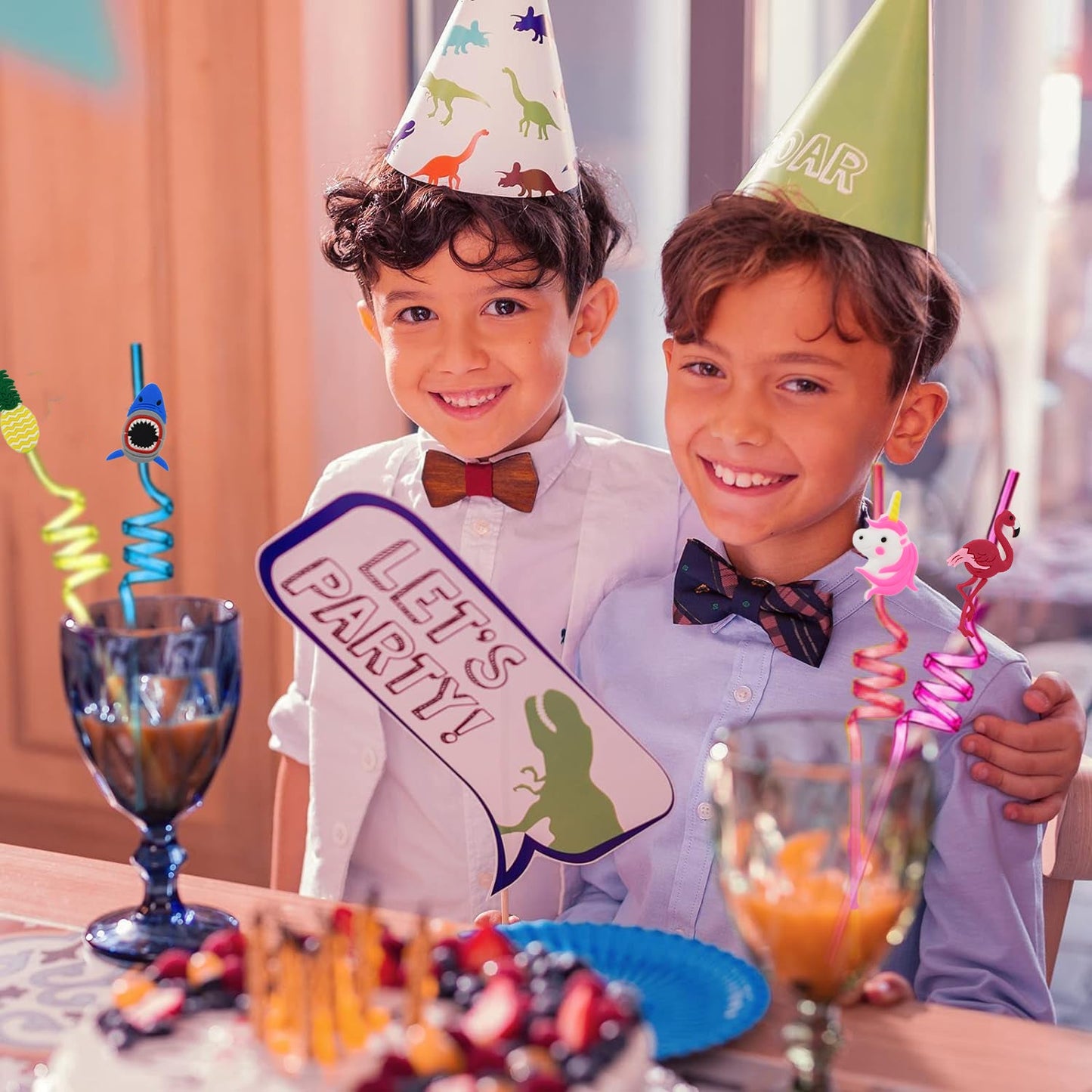 Childrens Plastic Straws Reusable Plastic Straws (12 Pcs Set  Mix Design) - Happy Price - Image 4