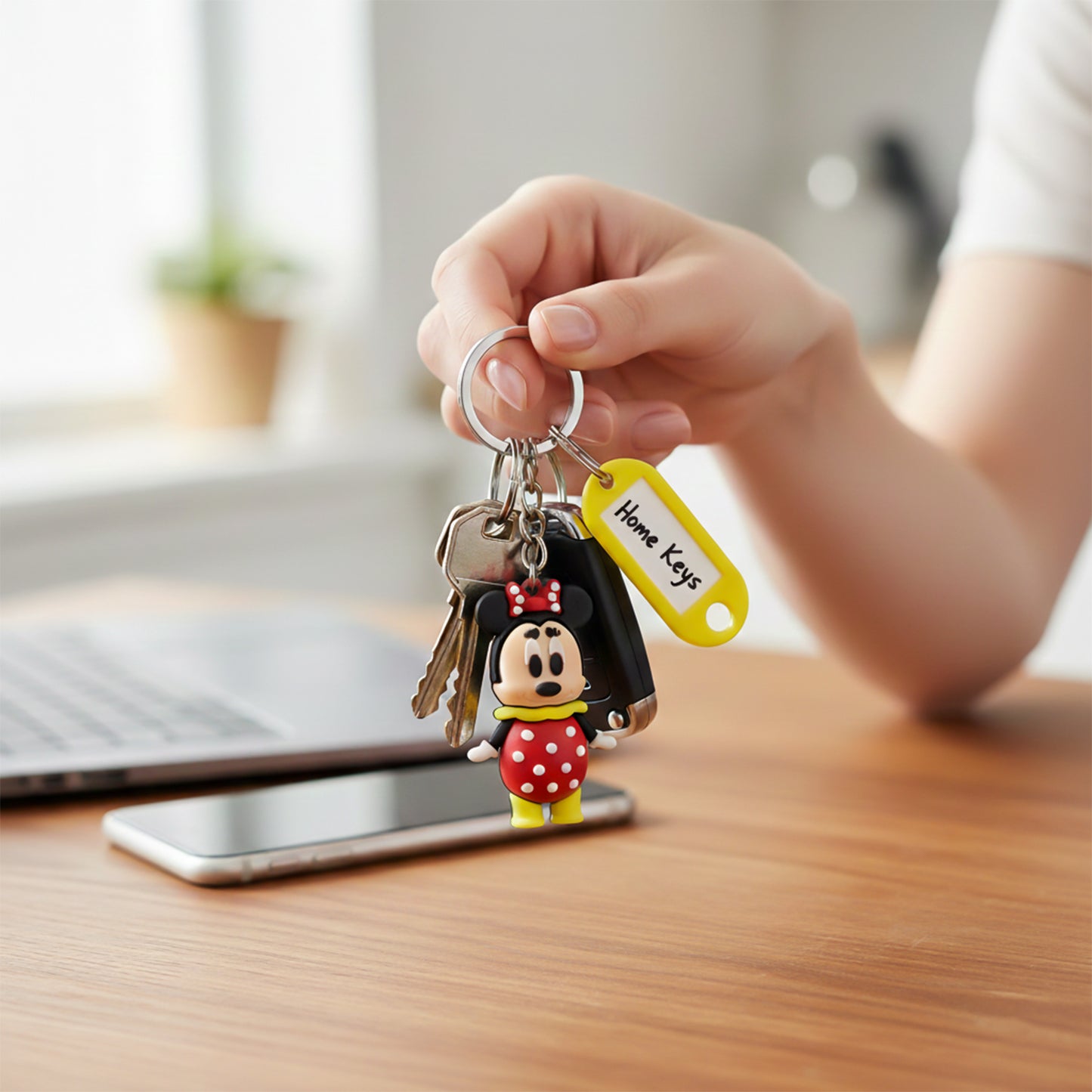 Cute Cartoon Character Keychain with Name Tag - 1 Pc Assorted Design - Happy Price - Image 3