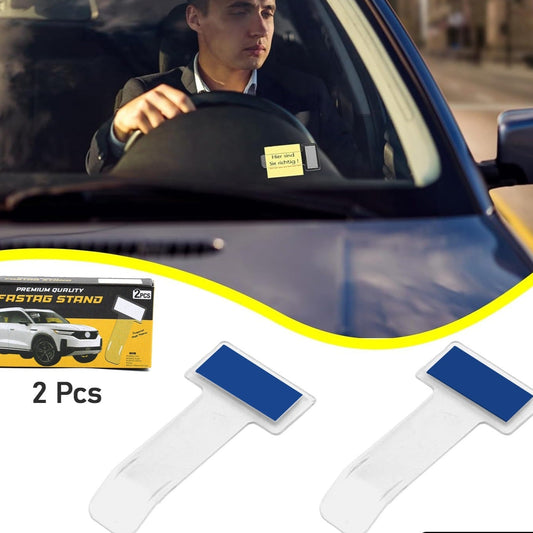 Windscreen Cardholder Fastag Stand Transparent Ticket Holder Car (2 Pc Set) - Happy Price - Image 1