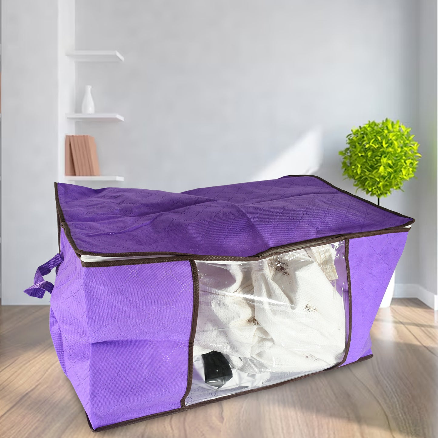 Clothing Storage Bag With Zipper Non-woven Storage Bag For Storing The Clothes And Sarees. - Happy Price - Image 4