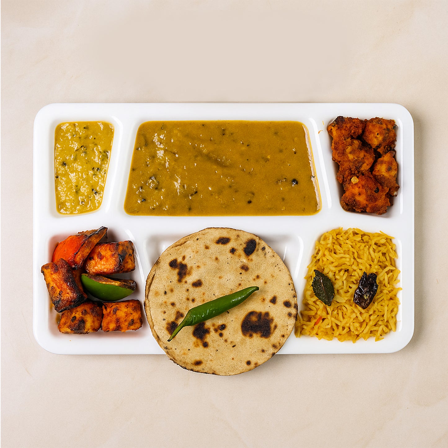 3 Section Meal Serving Tray - Rectangular Plastic Plate for Portion Control (1 Pc, Black) - Happy Price - Image 4