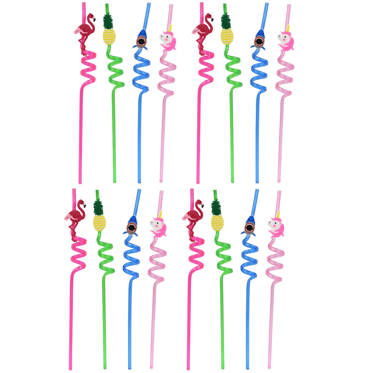 Childrens Plastic Straws Reusable Plastic Straws (12 Pcs Set  Mix Design) - Happy Price - Image 5