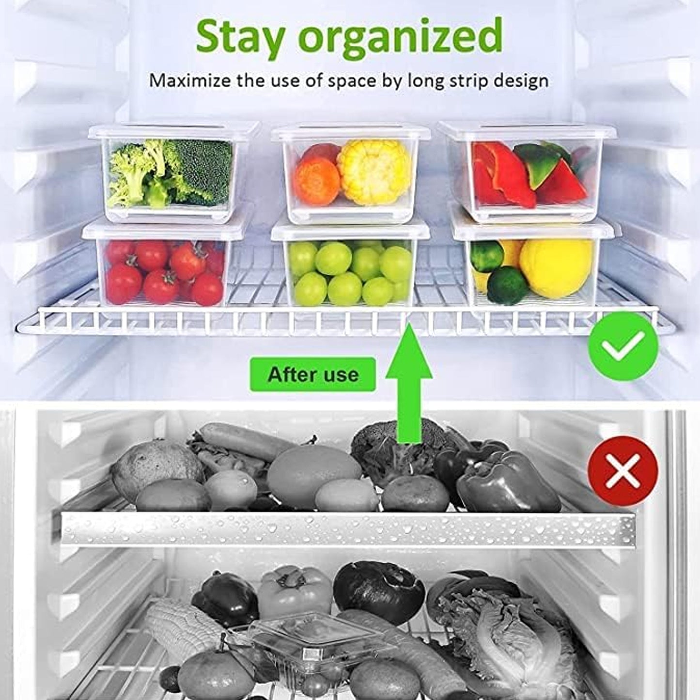 Vegetables  Fruits Freezer Storage Container (Pack Of 6pc 1500ml) - Happy Price - Image 3