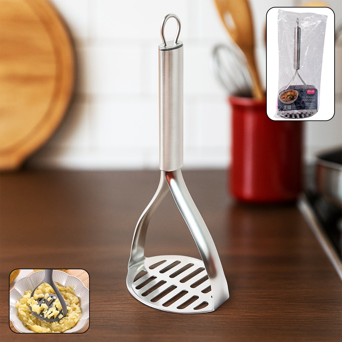 Stainless Steel Potato Masher with Ergonomic Handle (1 Pc) - Happy Price - Image 4