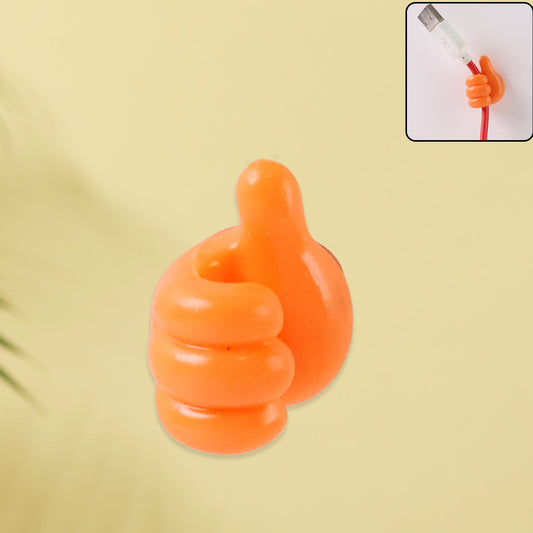 Orange Silicone Hand Shape Wall Hook for Keys & Cables - 1 Pc - Happy Price - Image 1