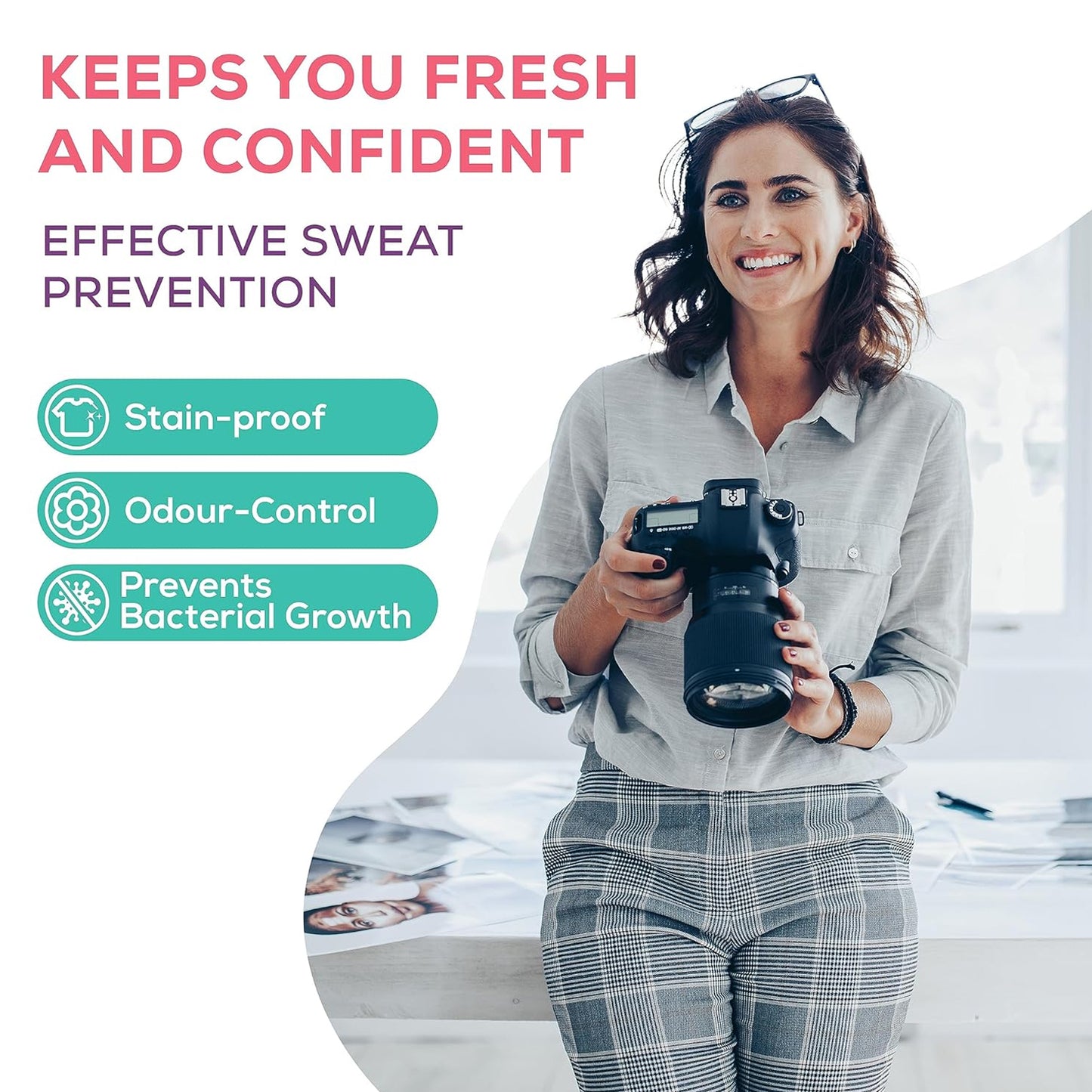 Beautiful Basics Underarms Sweat Pads Disposable (Pkts 6x 60 Pcs Set) - Happy Price - Image 3