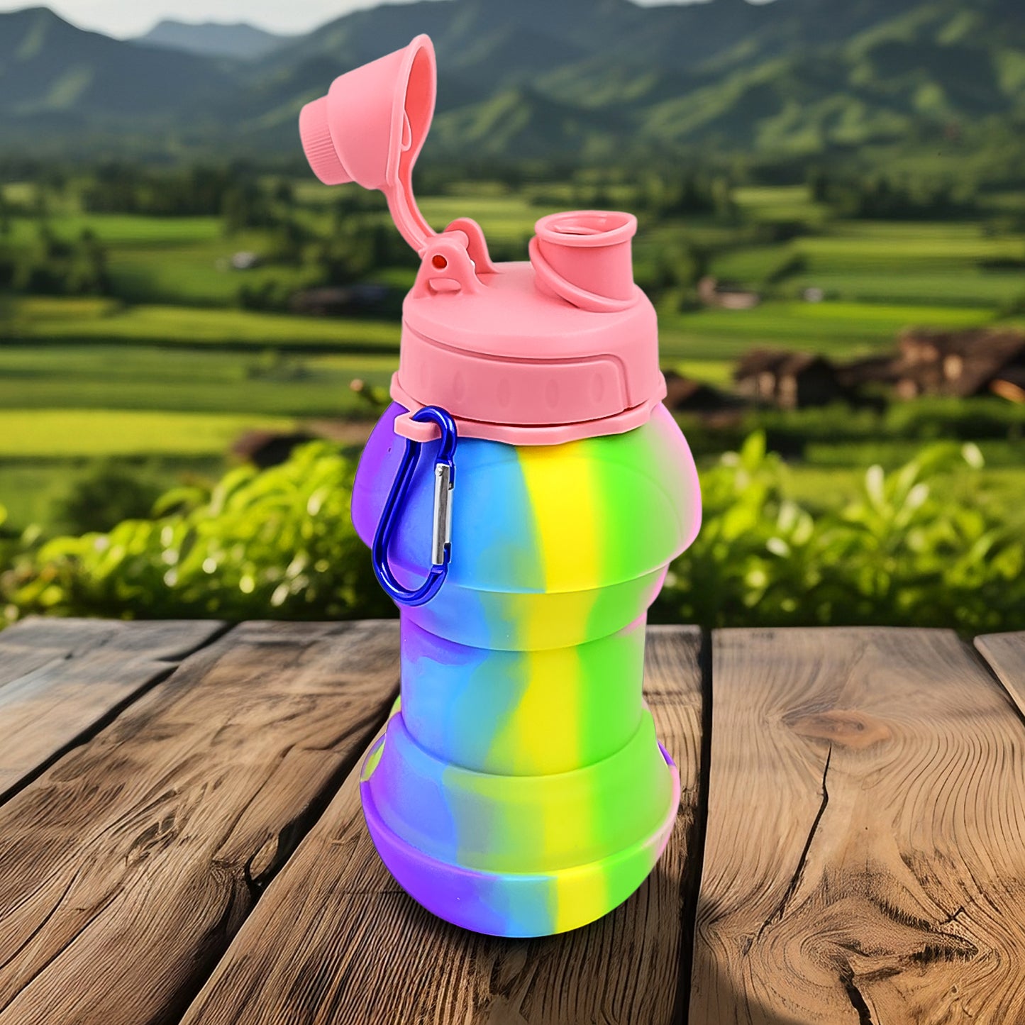 Flexible Collapsible Silicone Sports Water Bottle (260 Ml  20 Cm Folding) - Happy Price - Image 3