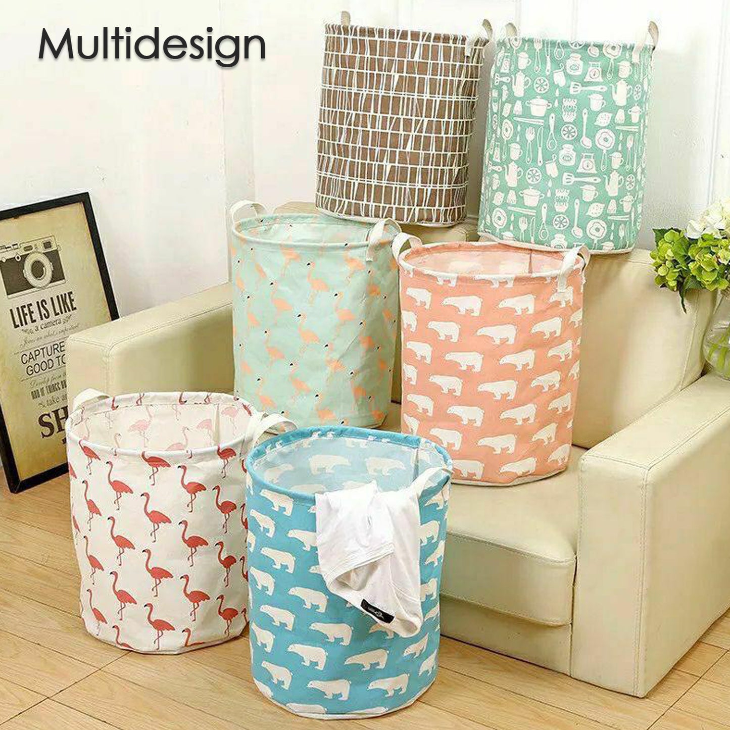 Durable And Collapsible Laundry Storage Bag With Handles Clothes  Toys Storage Foldable Laundry Bag For Dirty Clothes. - Happy Price - Image 6
