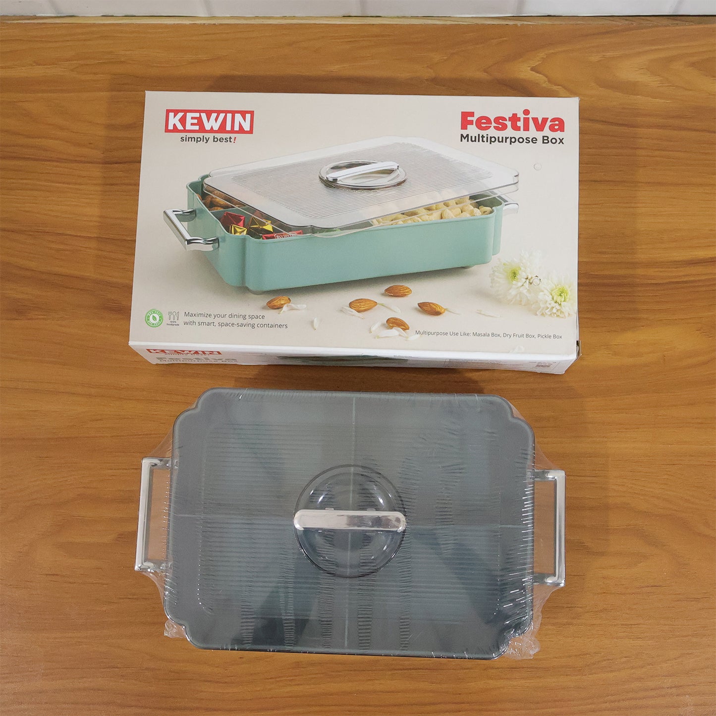 4 Section Plastic Organizer Box with Lid - 1 Pc - Happy Price - Image 7