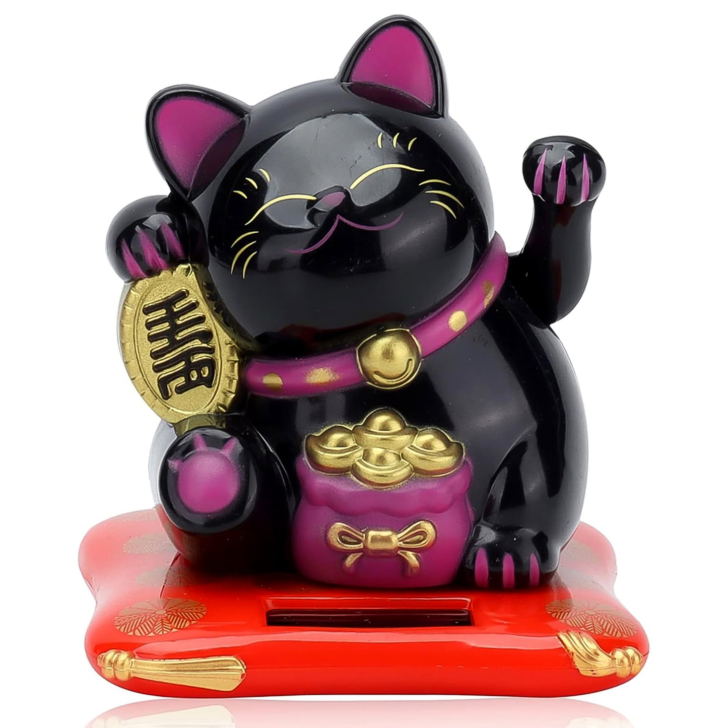 Solar Powered Happy Cat Beautiful With Arm Waves Wealth Cat (1 Pc  Mix Color) - Happy Price - Image 4