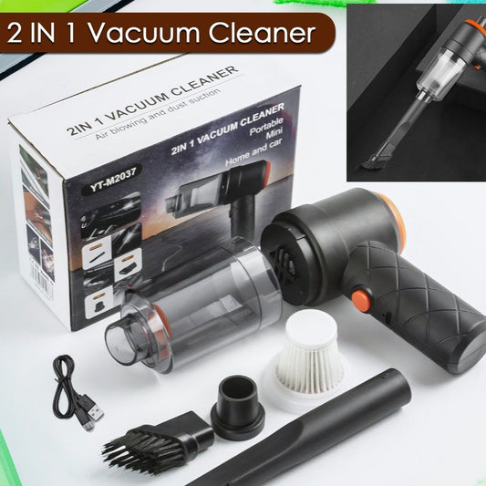 0390 Vacuum Cleaner Dust Collection  2 In 1 Car Vacuum Cleaner High-power Handheld Wireless Vacuum Cleaner Home Car Dual-use Portable Usb Rechargeable Mini Car Vacuum For Vehicle Home And Office - Happy Price - Image 1