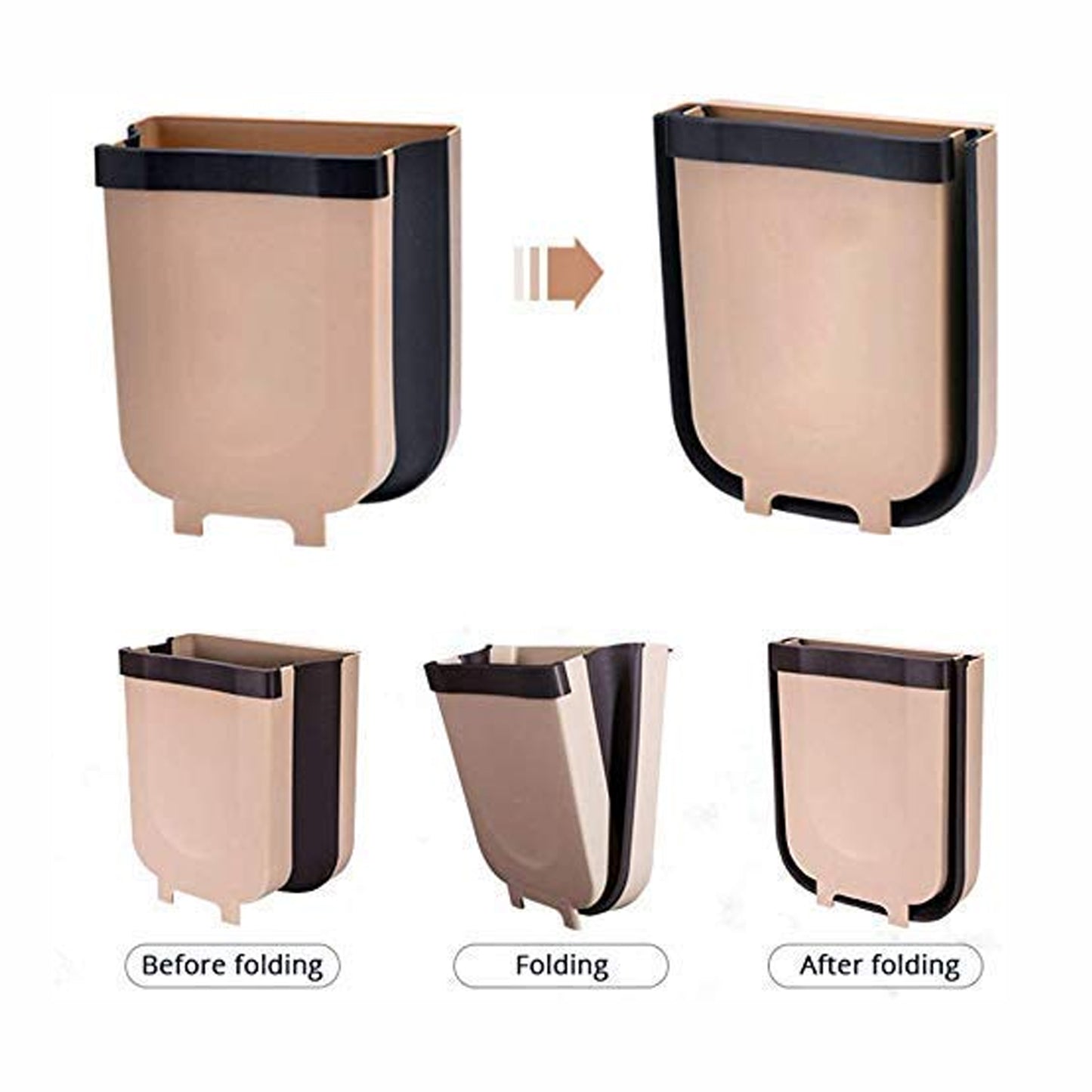 Collapsible Hanging Trash Bin for Kitchen Cabinet Doors - Portable Waste Container - Happy Price - Image 5