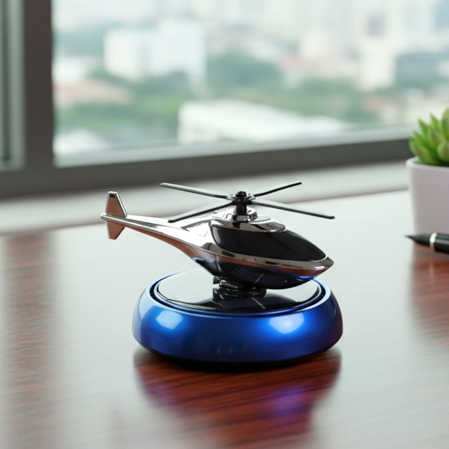 Solar Powered Rotating Helicopter Car Dashboard Air Freshener & Decor - Happy Price - Image 5