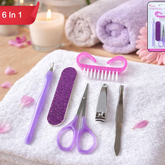 6 In 1 Manicure Pedicure Nail Care Kit (1 Set)