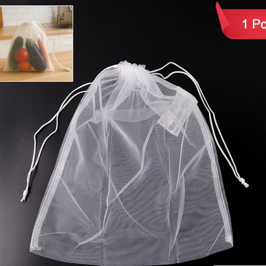 Reusable Transparent Drawstring Mesh Storage Bag (1 Pc) - Happy Price - Image 1