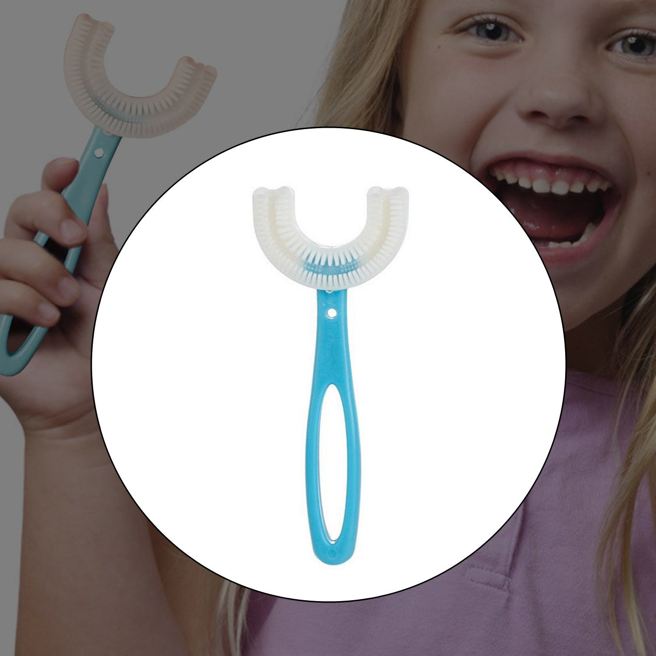 U-Shaped Toothbrush for Kids & Toddlers - Gentle & Easy Oral Care - Happy Price - Image 1