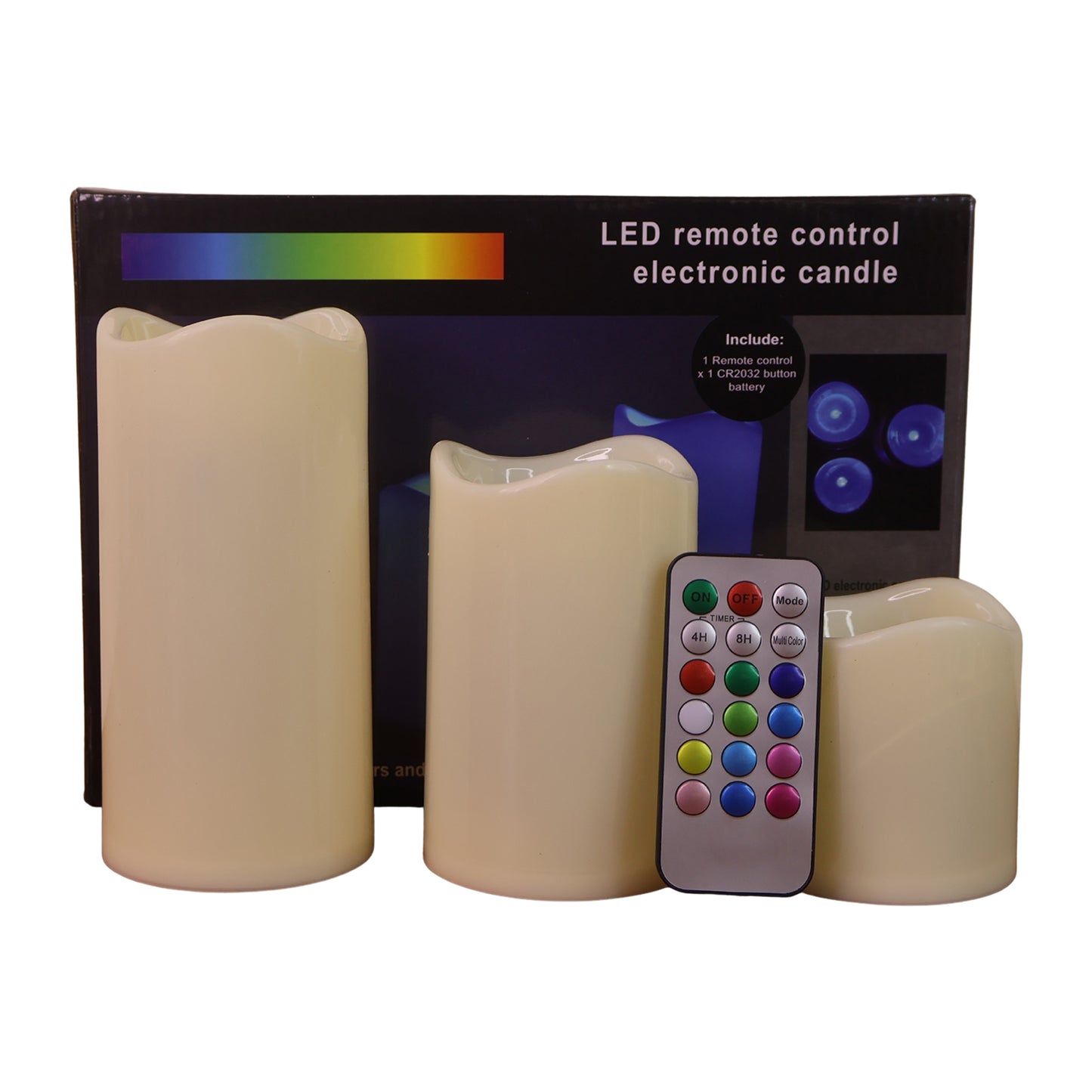 3 Piece LED Flameless Candle Set with Remote Control - Multicolor Ambiance Lights - Happy Price - Image 2