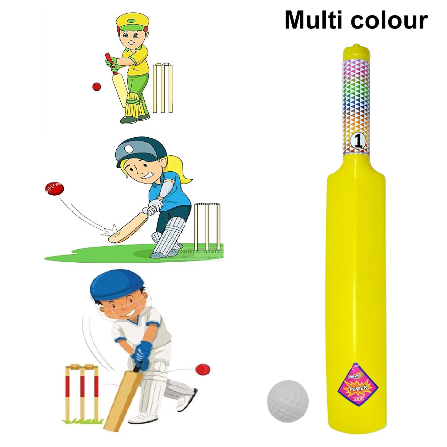 Plastic Cricket Bat and Ball Set for Kids - Lightweight Toy for Indoor/Outdoor Play - Happy Price - Image 2