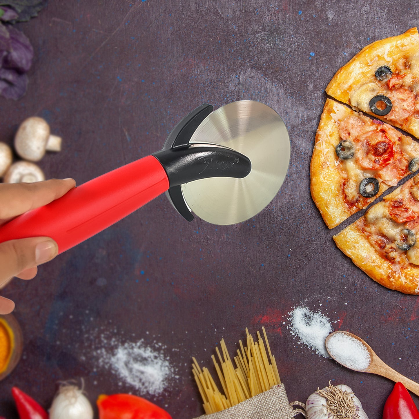 Apex Premium Stainless Steel Pizza Cutter (1 Pc  Mix Color) - Happy Price - Image 6