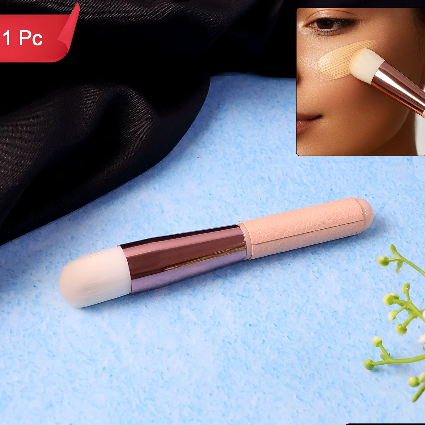 Soft Makeup Brush (1 Pc) for Flawless Foundation, Blush & Highlighter Application - Happy Price - Image 1