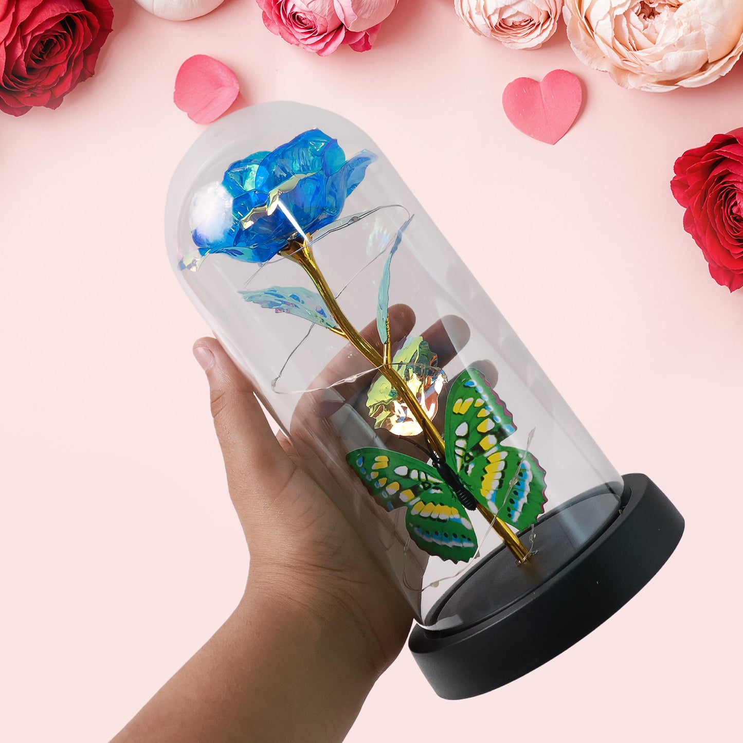 Led-powered Eternal Rose In Plastic Dome (1 Pc  Battery Not Included) - Happy Price - Image 5