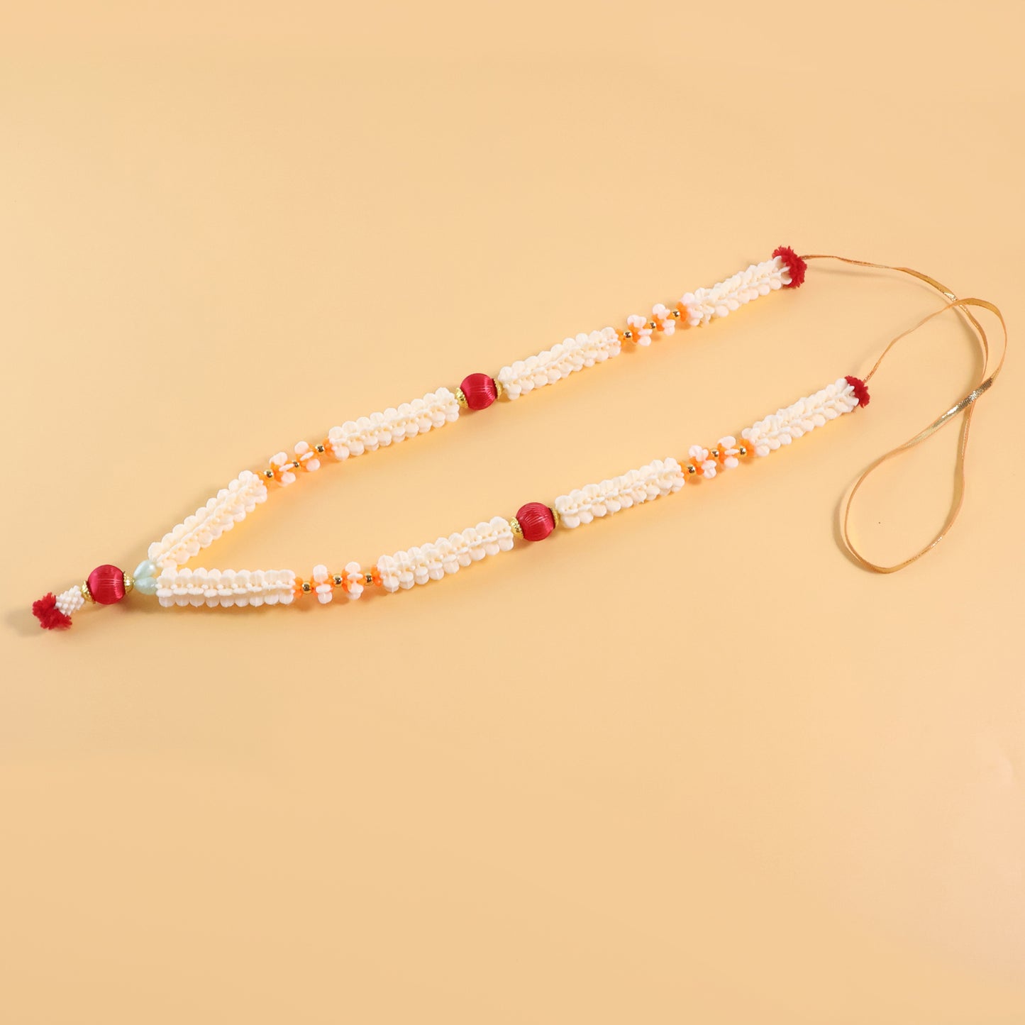 Decorative Pooja Gajra Garland (1 Pc) - Artificial Flowers & Beads for Mandir - Happy Price - Image 4