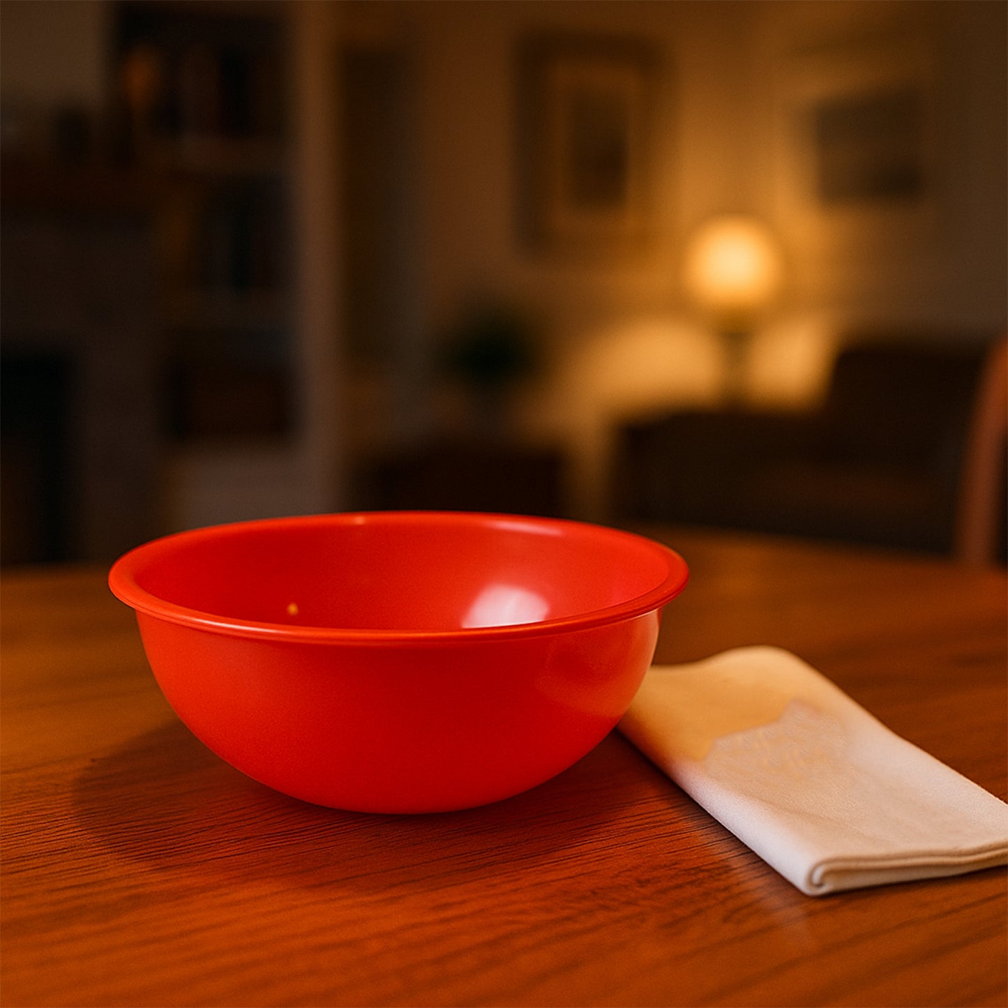 6 Inch Red Deep Serving Bowl - Durable Plastic Kitchen Bowl (1 Pc) - Happy Price - Image 5