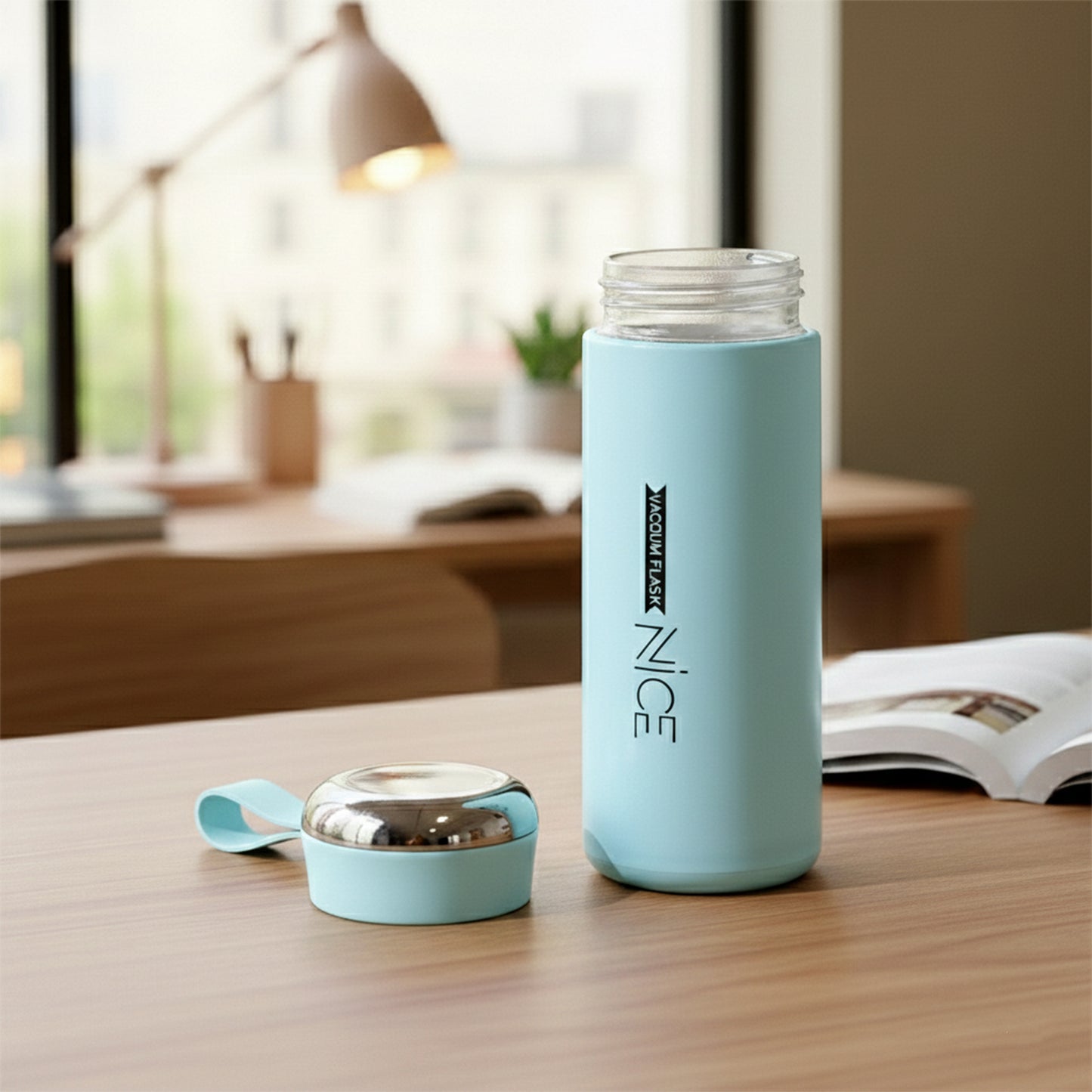Leak Proof Glass Water Bottle, 400 ML Capacity, 1 Pc - Happy Price - Image 3